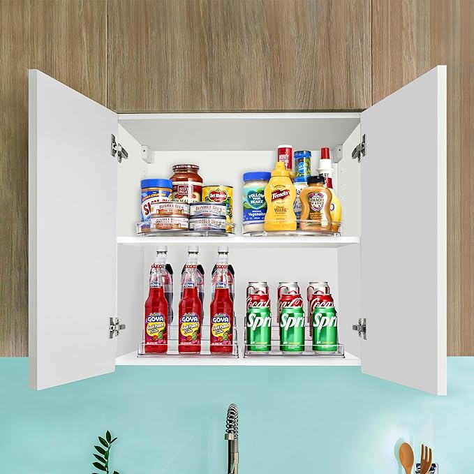 Sorbus Premium 3-Tier Spice Rack Organizer - Acrylic Spice Organization for Cabinet, Multipurpose Shelf - Durable Spice Organizer for Kitchen, Pantry, Room, Office & Countertop - 2 Pack
