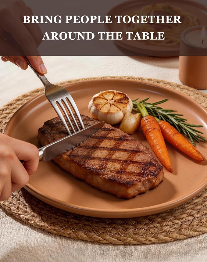 OTAGO 16-Piece Brown Stoneware Dinnerware Set for 4 with Mugs, Plates and Bowls Sets with Partially Unglazed Base, Scratch Resistant Ceramic Dish Set, Microwave & Dishwasher Safe for Kitchen