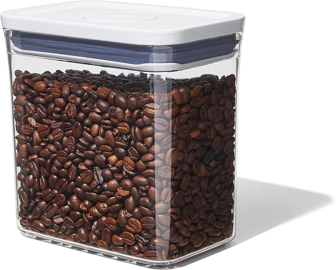 OXO Good Grips 4-Piece Mini POP Container Set Good Grips POP Container – Airtight 1.7 Qt for Coffee and More Food Storage, Rectangle, Clear