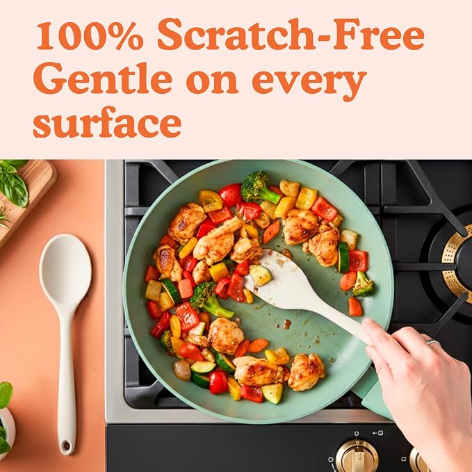 NonToxic Platinum Silicone Utensils, 100% Plastic-Free, 4-Pcs, Gray | LFGB-certified platinum silicone. Solid steel core, no hidden plastics. 500°F heat resistant. Non-scratch. Dishwasher safe