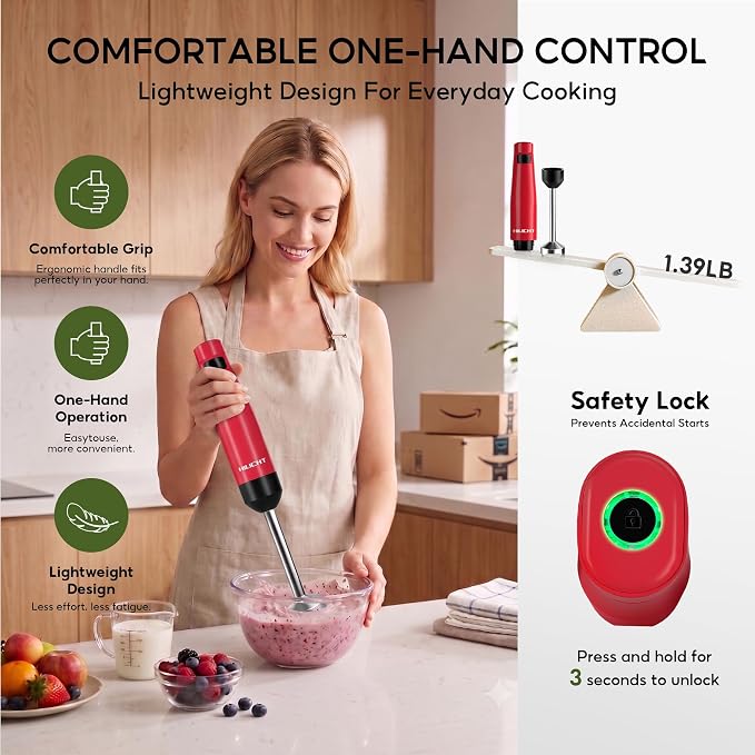 Cordless Immersion Blender, 3-in-1 Hand Blender with Charger | Blend Anywhere: Wall Charger, Brushless Motor, Whisk & Frother, 60+ Bowls, Smoothies, Soup, Baby Food