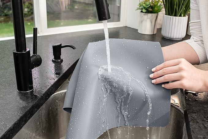 GASARÉ, Extra Large, Thick, Silicone Mat for Kitchen Counter, Heat Resistant Mat, Countertop Protector, Non-Slip, Easy to Clean, Cuttable, 25 x 17 Inches, Gray
