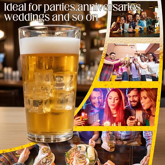 Patelai 12 Set Pint Beer Glasses Set 16 oz Pint Glasses Drinking Made for Beverages, Juice, Cocktail, Highball Drinking Tumbler Glass Design for Home Dining, Bars, Pubs and Parties & Dishwasher Safe