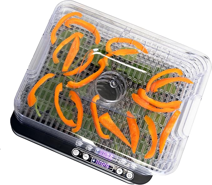 NESCO FD-5TC Snackmaster Food Dehydrator – 5 BPA-Free Trays, Adjustable Temp Control, Compact Design for Jerky, Fruit, Herbs, Pet Treats, 420W