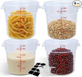 4 Pack 18QT Round Food Storage Containers with Lids | NSF, BPA-free PP containers with scale, label and measuring cup, stackable for prep, storage, freezer. Dishwasher safe
