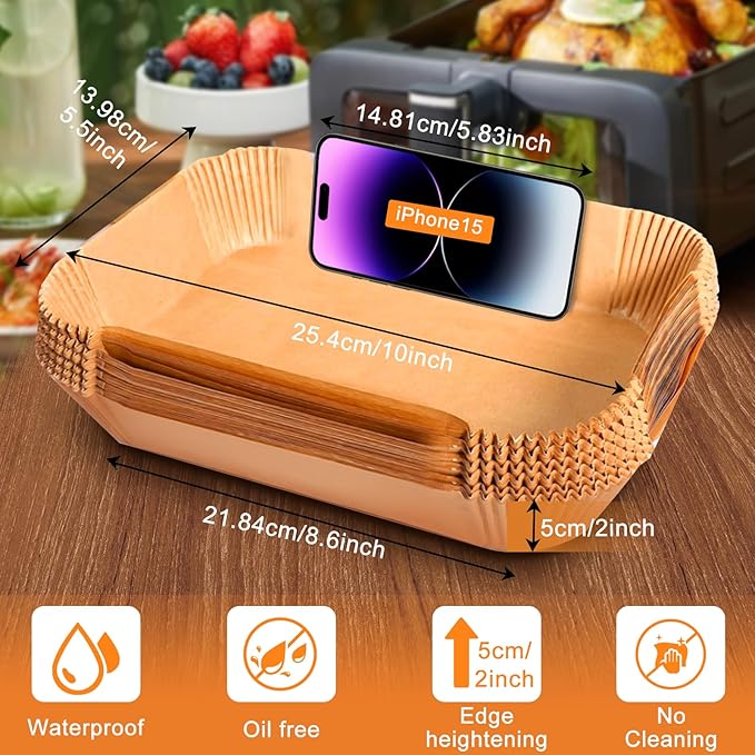 200PCS Air Fryer Liners for Ninja: Non-Stick Disposable Parchment Paper Liner for Ninja