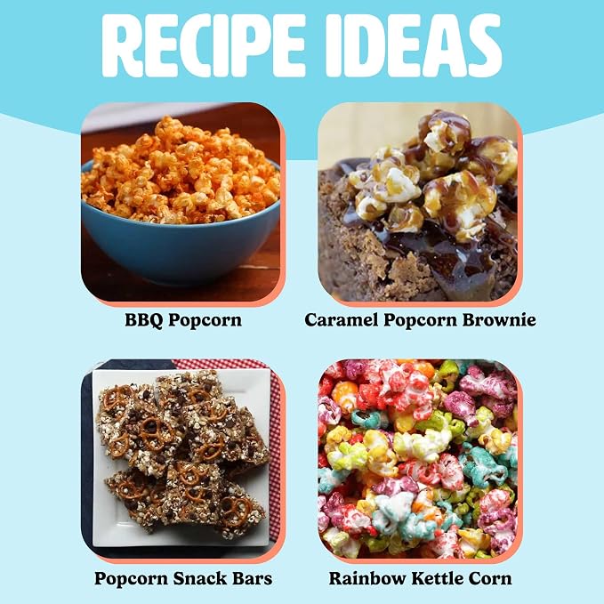 Tasty Hot Air Popcorn Popper, Healthy and Delicious Popcorn in Minutes, Fast and Easy-to-Use, Built-In Measuring Cup and Butter Warmer, 8 Cups, Red