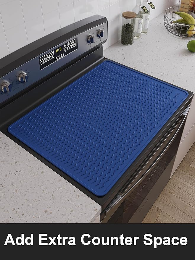 XiFEO Stove Top Covers for Electric Stove, Food Grade Heavy Duty Silicone Glass Stove Top Cover Protector, Induction Cooktop Protector, Heat Resistant Range Ceramic Stove Top Covers Mat, Oven Cover