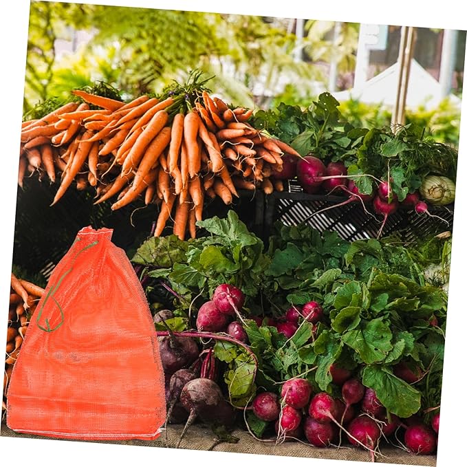 Ciieeo Large Round Mesh Produce Bag 50x80cm Reusable Mesh Storage Bags Drawstring for Fruits Vegetables