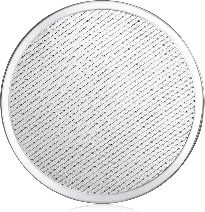 New Star Foodservice Restaurant-Grade Seamless Aluminum Pizza Baking Screen, 10 Inch, Pack of 6