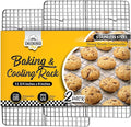 Checkered Chef Cooling Rack for Cooking and Baking - 8” x 11 ¾" Set of 2 Stainless Steel, Oven Safe Grid Wire Cookie Cooling Racks | Stainless Steel, Oven Safe, Grid Wire Design
