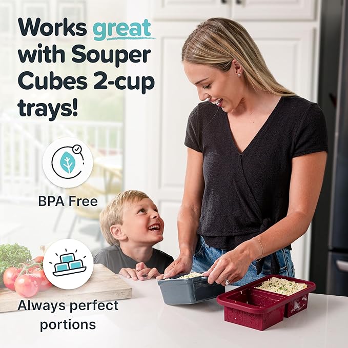 Souper Cubes Ceramic Baking Dishes 2.0-5" x 5" Baking Dishes with Silicone Lids, Individual Baking Dishes for Oven, Microwave, Oven and Air Fryer Safe, USA Made, Set of 2 - Charcoal