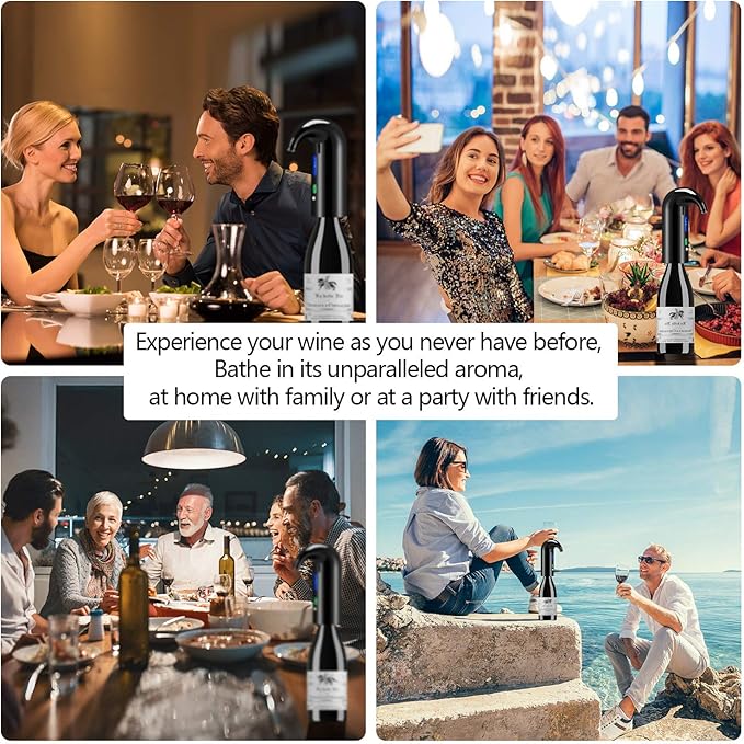 Electric Wine Aerator & Automatic Wine Dispenser – 1-Button Instant Aeration, Decanter Wine Pourer for Red & White Wine, USB Rechargeable Wine Accessories – Best Wine Valentines Gift for Women & Men