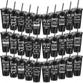 Uiifan 30 Pcs Inspirational Cups Bulk Appreciation Gifts for Employee Coworker Staff Team Thank You Gifts, Office Prizes for Adults Work Party Favors, Associates, Giveaways (Black)