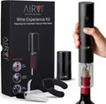 Electric Wine Opener Kit (4-Piece Set) - Includes Automatic Sealer Vacuum Pump, No-Spill Aerator Pourer Spout, and Foil Cutter – Premium Gifts, Accessories for Wine Lovers, Drinkers