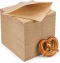 Colarr 500 Pcs Soft Pretzel Bags 6.69 x 7.09 Inch Pretzels Individual Bags Grease Resistant Double Open Paper Sandwich Wrapper Holder for Concession Stands Food Snack Cookie, Brown