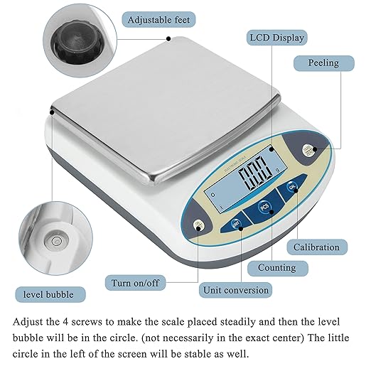 Bonvoisin Lab Scale 500gx0.01g High Precision Electronic Analytical Balance 0.01g Accuracy Laboratory Lab Precision Scale Digital Kitchen Balance Scale Jewelry Scale Scientific Scale (500g, 0.01g)