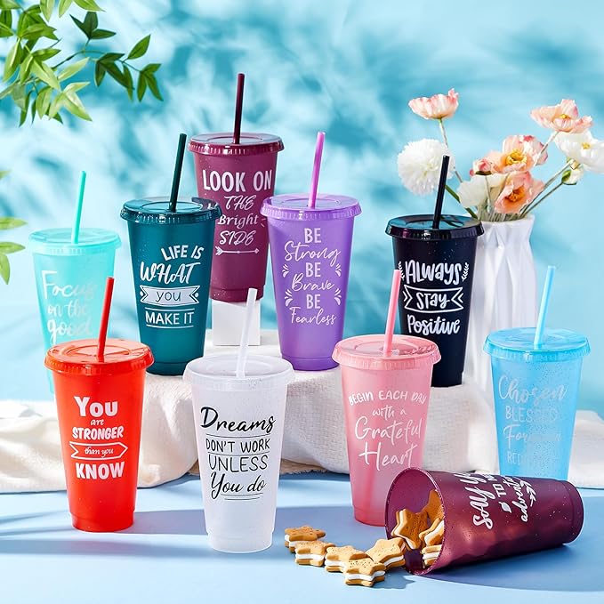 Uiifan 30 Pcs Inspirational Cups Bulk Appreciation Gifts for Employee Coworker Staff Team Thank You Gifts, Office Prizes for Adults Work Party Favors, Associates, Giveaways (Stylish Color)
