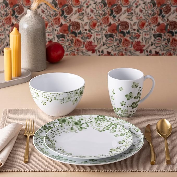 Noritake Bloomington Road Green 4-Piece Place Setting, Serving for 1