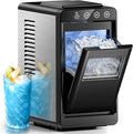 Electactic Ice Makers Countertop,26Lbs/24H,8Pcs in 6Mins,Portable Ice Maker Machine with Self-Cleaning,Interior Lighting,2 Sizes of Bullet Ice for Home/Office/Party(Black)