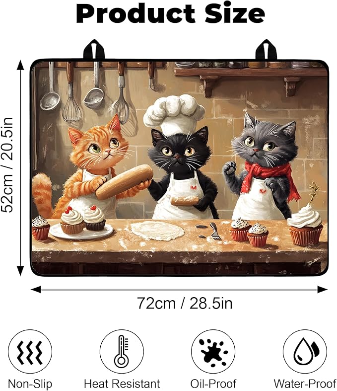 Heat-Resistant Glass Stove Top Cover with Anti-Slip Rubber Coating – 28.5x20.5 Inch Electric Stove Protector, Scratch-Resistant, Expands Counter Space, Stylish Kitchen Decor