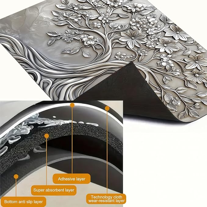 HOMETITUTE Stove Top Cover for Electric Stove 28x20 Inch Tree of Life Glass Cooktop Protector Mat Heat Resistant Decorative Kitchen Cover for Glass Range Countertop Coffee Mat