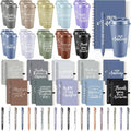Teenyyou 60 Pcs Employee Appreciation Gift Set, 16oz Tumbler with Lid Notebook Pen Bulk Thank You Gift Holiday Party Favor for Teachers Office Coworker Teacher Staff Team (Dark Color,Classic Style)