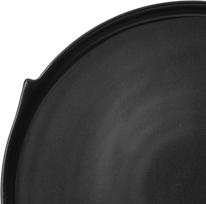 Pfaltzgraff Contemporary Edge 12 Piece Stoneware Dinnerware Set, Service for 4, Plate and Bowls with High Rims for Everyday use, Black
