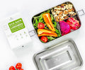 ecozoi Stainless Steel Lunch Box, Leak Proof 3 Compartment, Medium | Redesigned Silicone Seal | Sustainable Zero Waste Eco Friendly Bento Box Food Storage Container