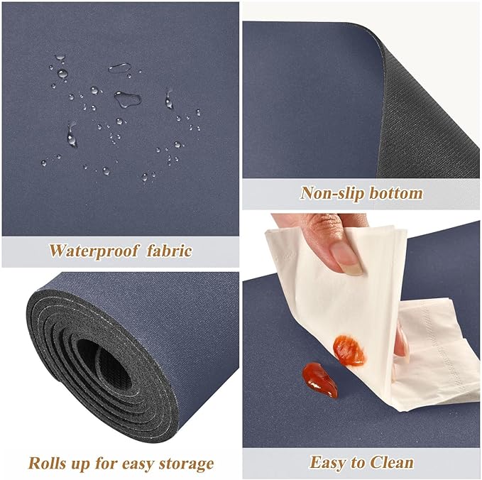 Navy Blue Trivet Table Runner for Hot Dishes Plates Heat Resistance Pot Holders Anti-Slip Hot Pad Mats 11.8 * 39.4 Inches