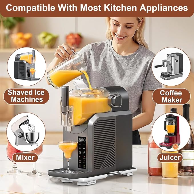 Adjustable Appliance Slider Tray - Expandable 6" x 11"- 11" x 20" Sliding Tray for Kitchen Appliances - 360° Countertop Rolling Tray with Locking Brakes for Coffee Makers Mixers