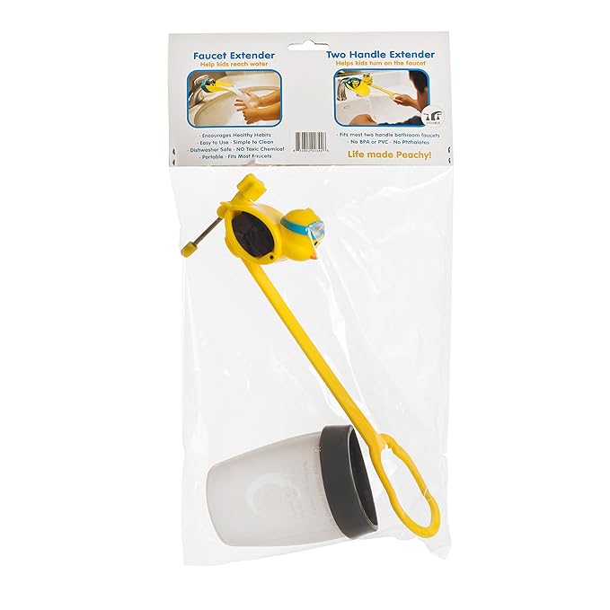 Aqueduck Faucet Handle Extender Set. Connects to Sink Handle and Faucet to Make Washing Hands Fun and Teaches Your Baby or Child Good Habits and Promote Independence to Them.