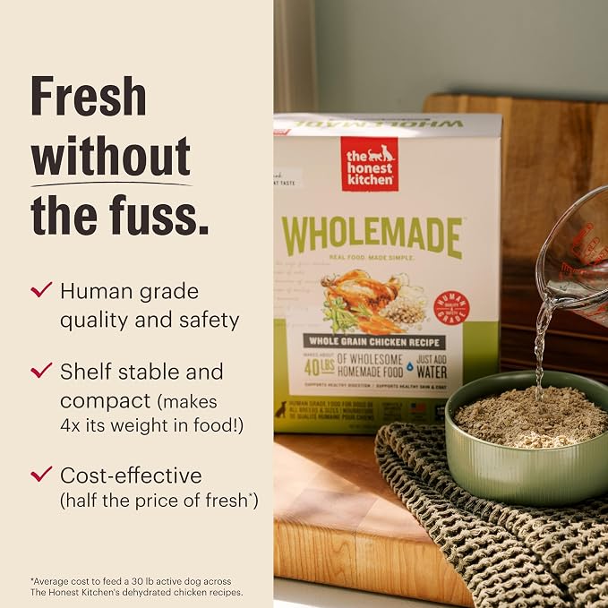 The Honest Kitchen Human Grade Wholemade™ Dehydrated Whole Grain Beef & Oat Dog Food, 1.5 oz x10