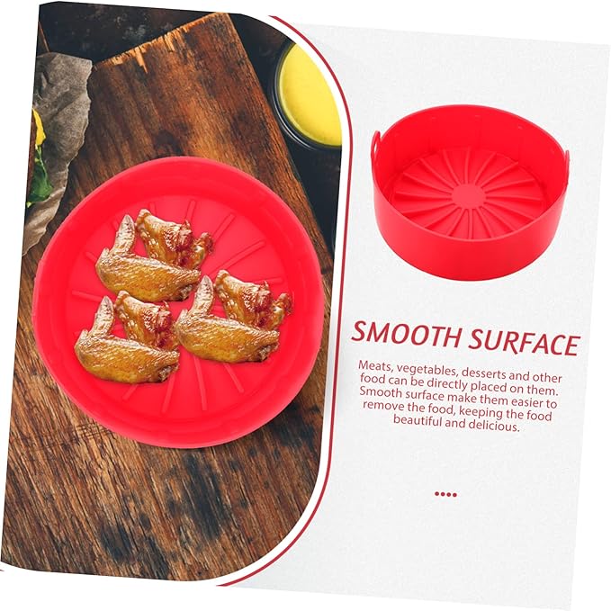 Silicone Pad for Air Fryer Replacement Liner Fry Basket Pot Accessory Red Oven Liner Baking Tray Non-stick Easy to Clean