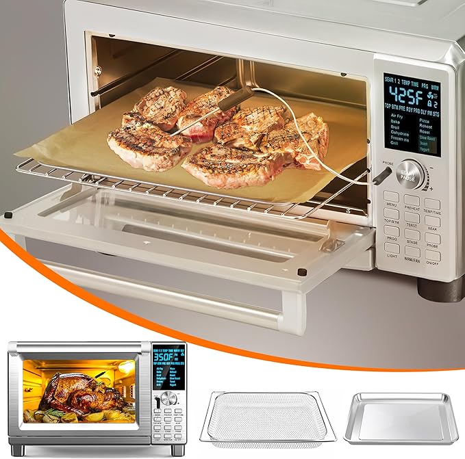 Air Fryer Accessories Compatible with Nuwave Bravo Air Fryer Toaster, Baking Set with Air Fryer Basket Baking Pan Parchment Paper Disposable Airfryer Liner
