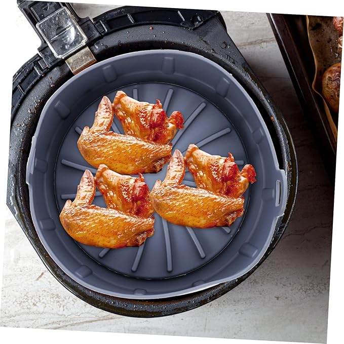 Air Fryer Silicone Liners Reusable Non-Stick Baking Mat Silicone Pot for Easy Cleaning Compatible Air Fryers and Ovens for Baking and Cooking
