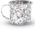 Crow Canyon Home Enamelware Mug, 12 ounce, Grey/White Splatter (Set of 4)