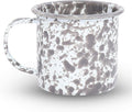 Crow Canyon Home Enamelware Mug, 12 Ounce, Grey/White Splatter (Single)
