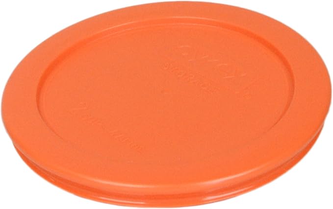 Pyrex 7200 2 Cup Glass Dishes & 7200-PC 2 Cup Orange Food Storage Replacement Lids (6-Pack) - Made in USA