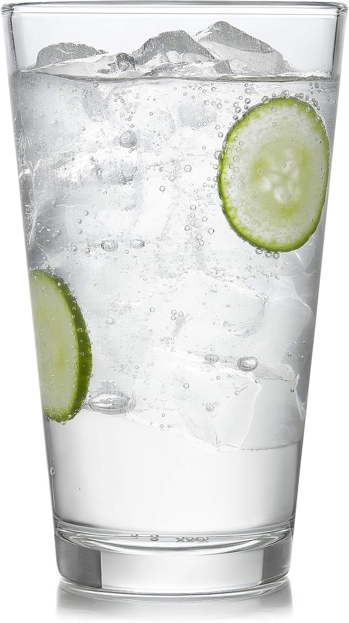 Libbey Preston Tumbler and Rocks Glass Cups Set, All Purpose Everyday Drinking Glasses Set of 16, Glassware Drinking Glasses for Birthdays, Dinners