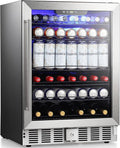 Antarctic Star 166 Can Beverage Refrigerator Cooler, 5.1 Cu.Ft Mini Fridge with Safety Lock, Beverage Cooler with Glass Door/LED Light/Adjustable Removable Shelves for Home/Office/Bar(Stainless Steel)