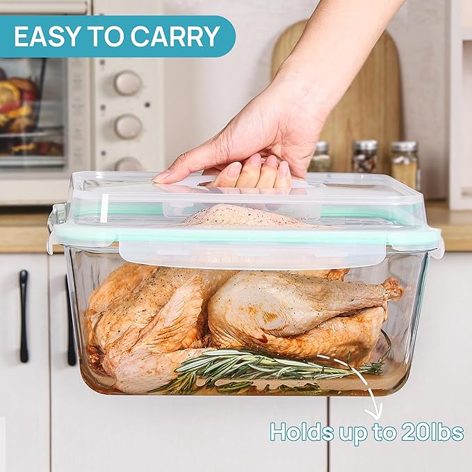 Vtopmart Large Glass Food Storage Containers with Airtight Lids