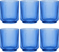 Mesa 15 oz Durable Acrylic Double Old Fashioned Glasses, Shatter-Resistant and Dishwasher-Safe Outdoor/Indoor Drinkware, Ideal for Scotch, Bourbon, Cocktails - Cobalt Blue - Set of 6