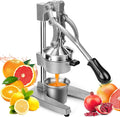 Manual Citrus Juicer, Hand Press Lemon Squeezer - Heavy Duty Cast Iron Juicer Press with Stainless Steel Cone, Efficient for Orange Lime Lemon, Easy to Clean GRAY