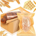 Outus 240 Pcs Cookie Packaging Bags with Seal, 5.1 x 7.5 Inch Bakery Pastry Bags with Window, Heat Sealable Grease Resistant Paper to Go Bake Sleeves for Gift Giving Donut Bread Sandwich (Brown)