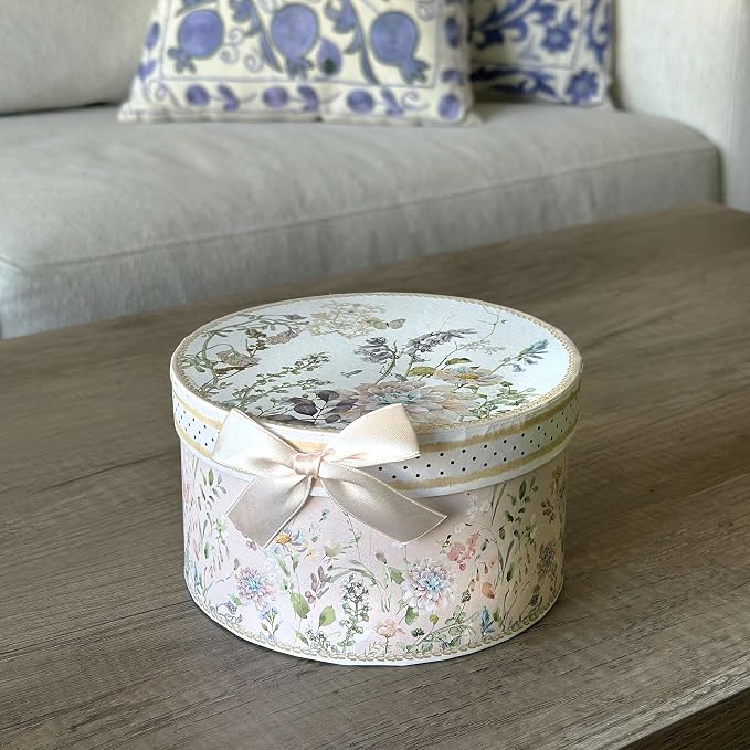 STP GOODS Bone China Tea/Coffee Cup and Saucer in Gift Box Fine Bone China Coffee Cup with Saucer Tea Cup and Saucer Set of One,Porcelain Cup and Saucer (Wildflower Meadow)