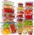 52-Piece Large Food Storage Containers with Lids Airtight, Health Material 85oz Leakproof Reusable Plastic Storage Containers, for Lunch, Meal Prep, and Leftovers, Kitchen Organizer, Freezer Container