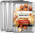 Eatex Aluminum Baking Sheet Set, 4 Pack Cookie Sheet Set, 18” x 13” Steel Baking Pan Set, Quality Cookie Sheets for Baking Nonstick, Half Sheet Baking Pans Set, Baking Sheets for Oven, Half Sheet Pan