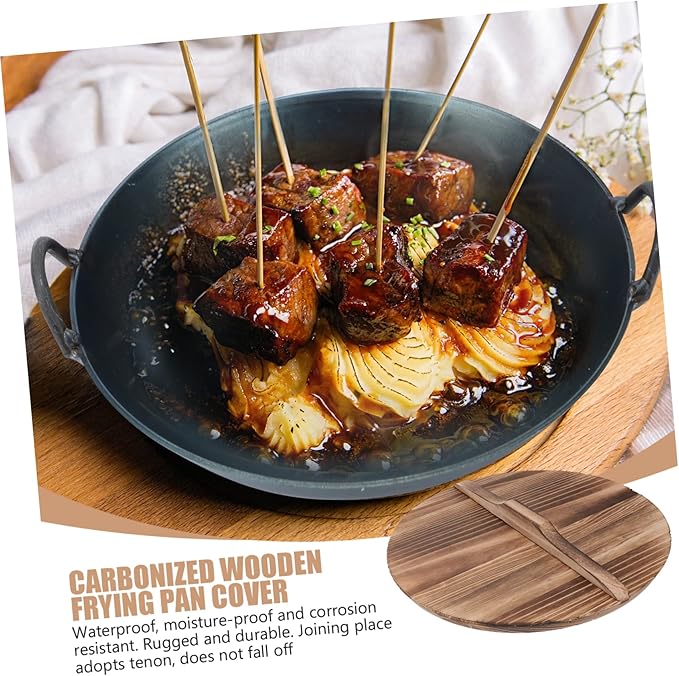 1Pc Wooden Pot Lid for Household Use Cooking Pot Cover for Kitchen Splicing Design for Enhanced Protection for Frying Pans and Cooking Pots