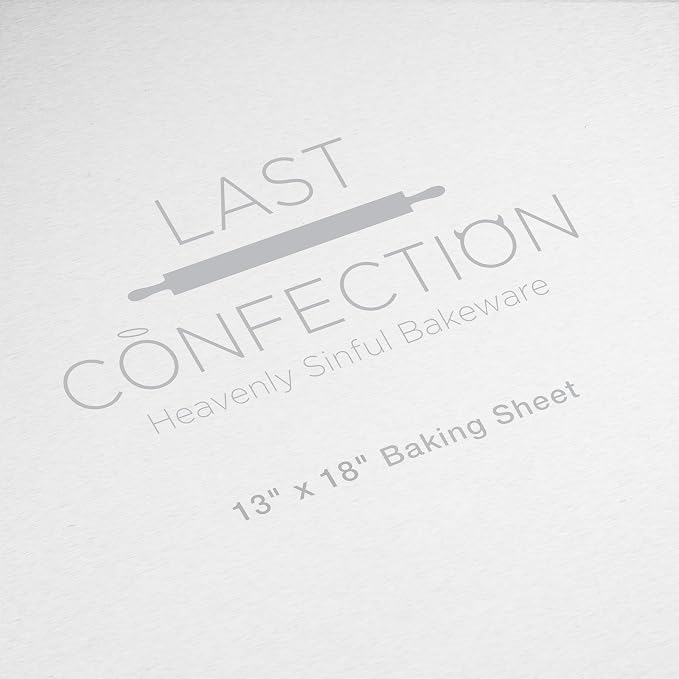 Last Confection 6 Cookie Baking Sheets 13" x 18" - Rimmed Aluminum Jelly Roll Trays - Half Sheet Pans